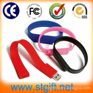 Silicone Bracelet Promotion Gift 2GB USB Flash Drive Bracelet USB Disk